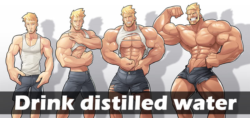Bodybuilding and distilled water drink distilled water