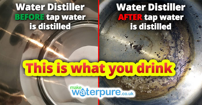 Water Distiller BEFORE and AFTER Tap Water is distilled in it