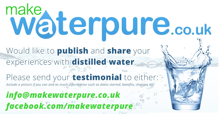 Share your distilled water testimonial with others